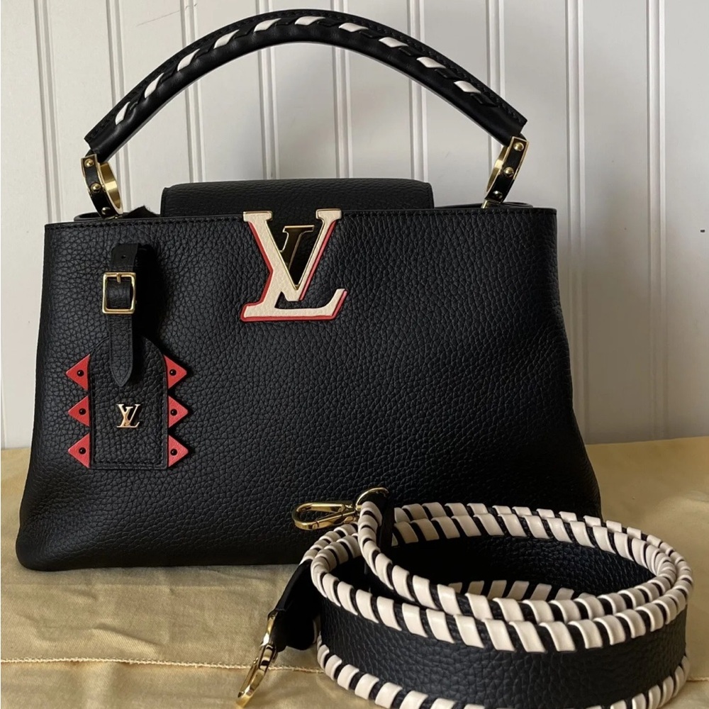 🔥 Authentic Louis Vuitton Taurillon Leather Capucines MM handbag